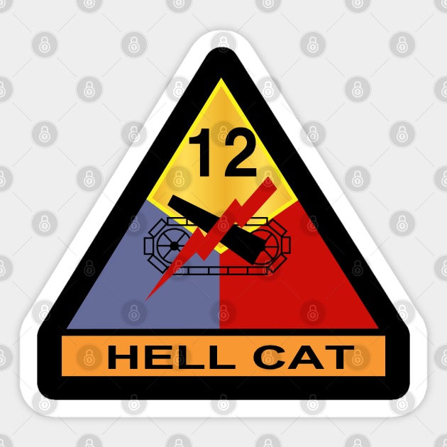 12th Armored Division - Hell Cat wo Txt Sticker by twix123844